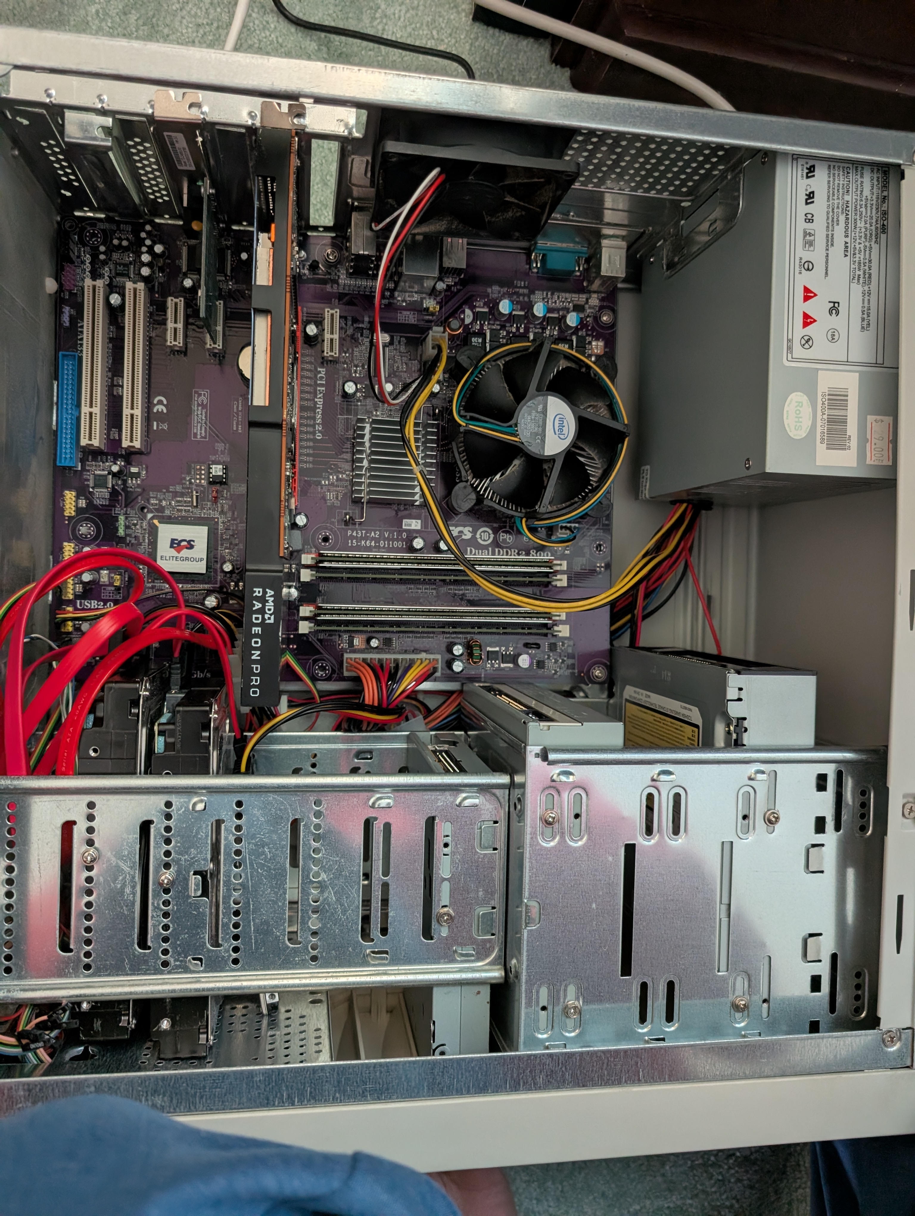 Picture of my home server with new GPU installed